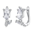 925 Sterling Silver Earrings with White Gold Plating and CZ