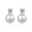 925 Sterling Silver Moissanite 0.1ct Freshwater Pearl Earrings for Women