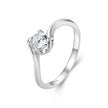 925 Sterling Silver 5mm Moissanite Ring for Women