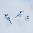 925 Sterling Silver Enamel Pavé CZ Earrings for Women