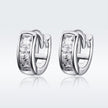 925 Sterling Silver Plated Platinum Pavé Setting CZ Earrings