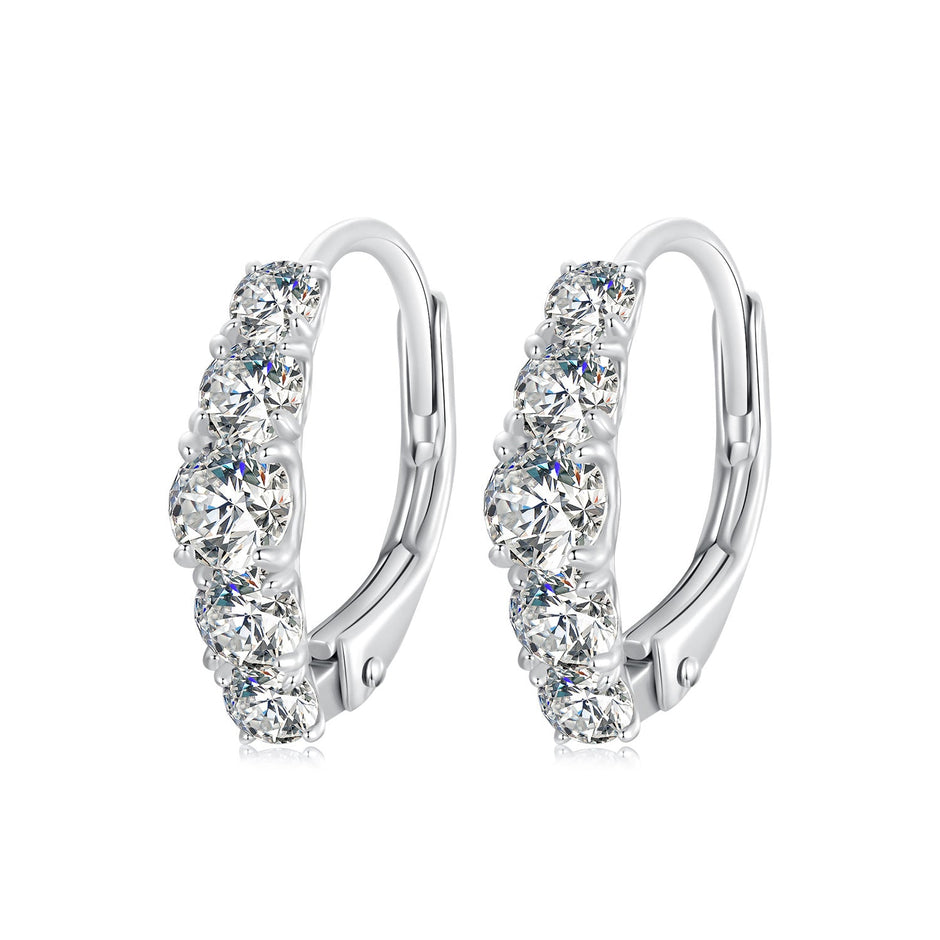 925 Sterling Silver Moissanite Earrings 13*4mm for Women