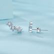 925 Sterling Silver Pavé Setting CZ Earrings for Women