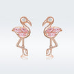925 Sterling Silver 1.5x0.7cm Plated Rose Gold CZ Earrings for Women