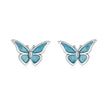 925 Sterling Silver Enamel Oxidized Earrings Size 0.7*1.1cm for Women
