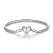 925 Sterling Silver + Pavé Setting White Gold Bracelet 17.0cm for Women