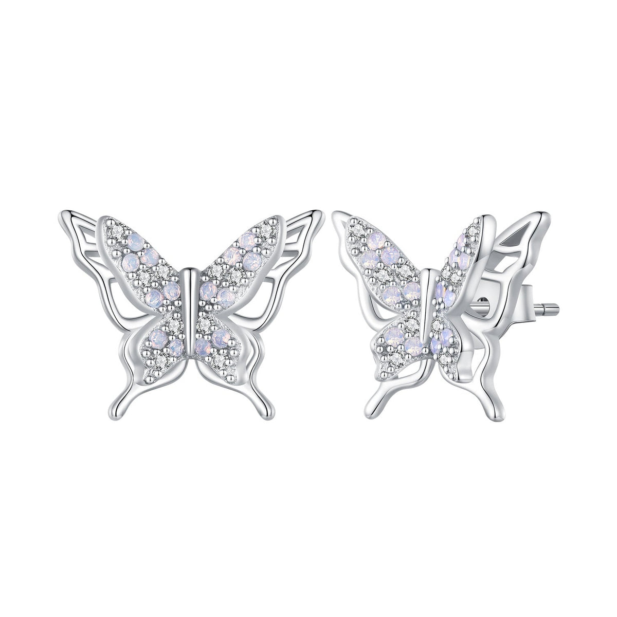 925 Sterling Silver Opal Nanometer Stone Earrings for Women
