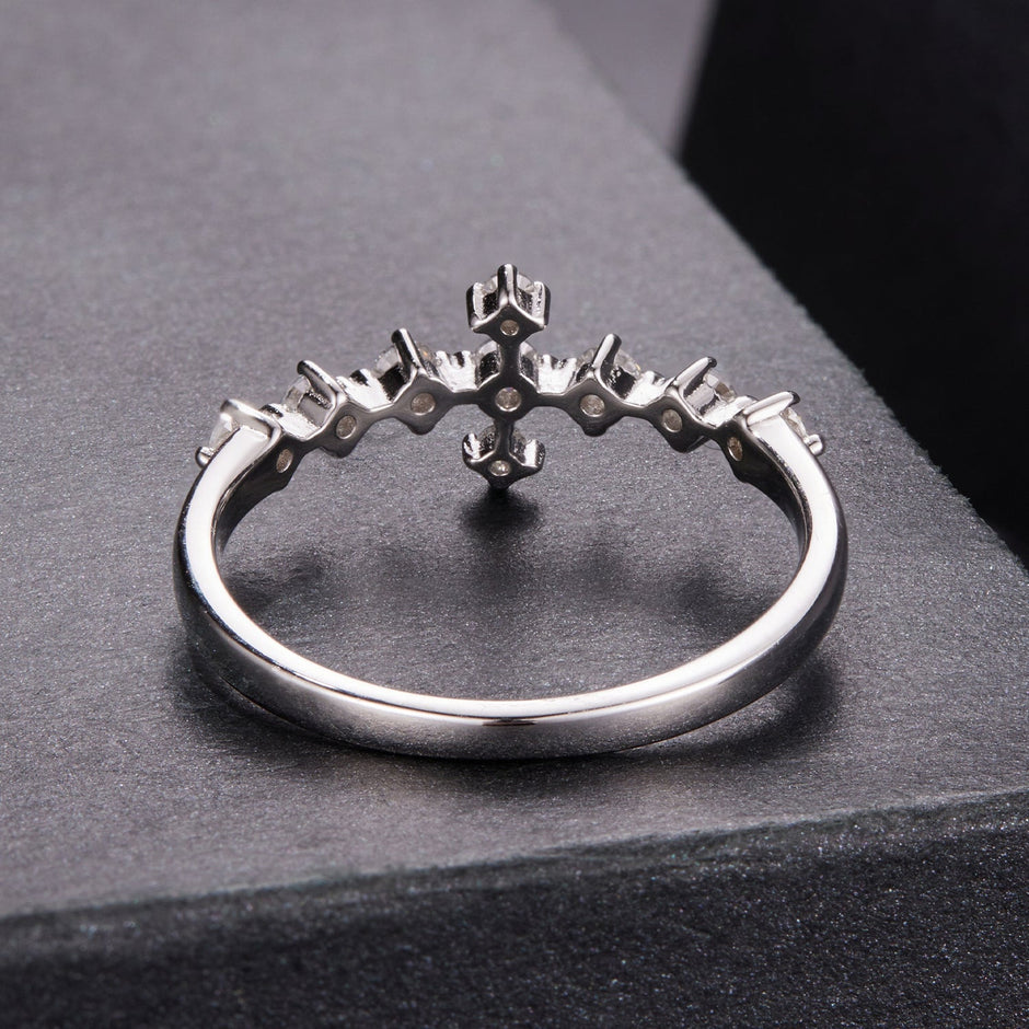 925 Sterling Silver Moissanite 0.15-0.20 Carat Ring for Women, Size 6