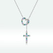 925 Sterling Silver Plated Necklace with Adjustable Length 42.5cm and CZ for Women