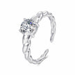 925 Sterling Silver Moissanite 0.65 Carat Ring for Women Size E