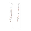 925 Sterling Silver Earrings 56*10mm Plated Platinum Rose Gold for Women