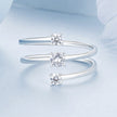 925 Sterling Silver White Gold Plated CZ Ring for Women