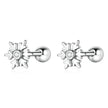 925 Sterling Silver Earrings with Pavé Setting and Oxidized Finish