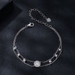 925 Sterling Silver 5.0mm Moissanite Bracelet with CZ and White Gold Plating for Women