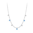 925 Sterling Silver & White Gold Plated Adjustable Layered CZ Necklace for Women