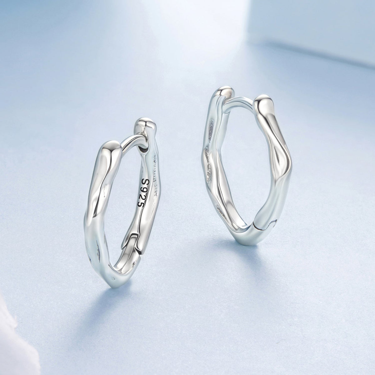 925 Sterling Silver Earrings with Oxidized Finish - 1.4x0.2cm for Women