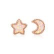 925 Sterling Silver Rose Gold Translucent Opal Earrings for Women