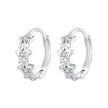 925 Sterling Silver Earrings with Pavé Setting, Size: 13*5mm, for Women