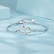 925 Sterling Silver Bracelet with Pavé Setting CZ, 170+50mm Length, White Gold Plated for Women