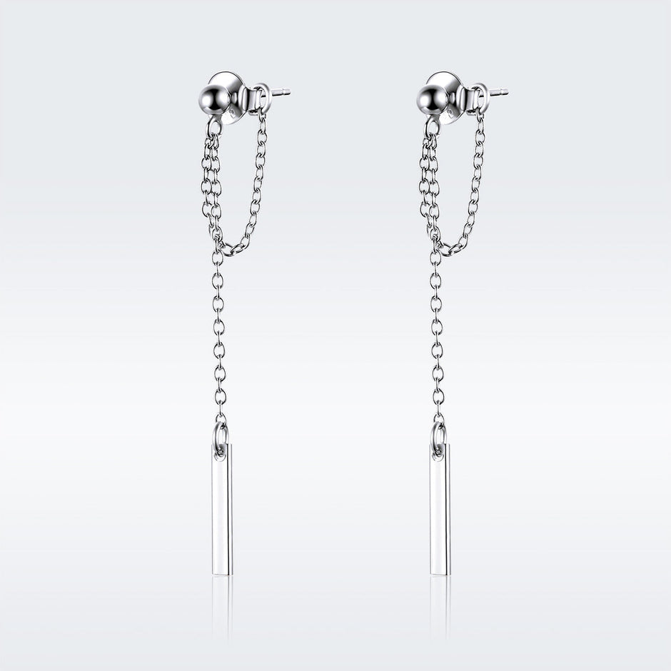 S925 Sterling Silver Plated Platinum Earrings for Women