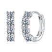 925 Sterling Silver White Gold Plated 0.10 Ct Moissanite CZ 1.1 cm Hoop Earrings for Women