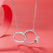 925 Sterling Silver White Gold Plated 40+5cm Necklace with Pavé CZ for Women