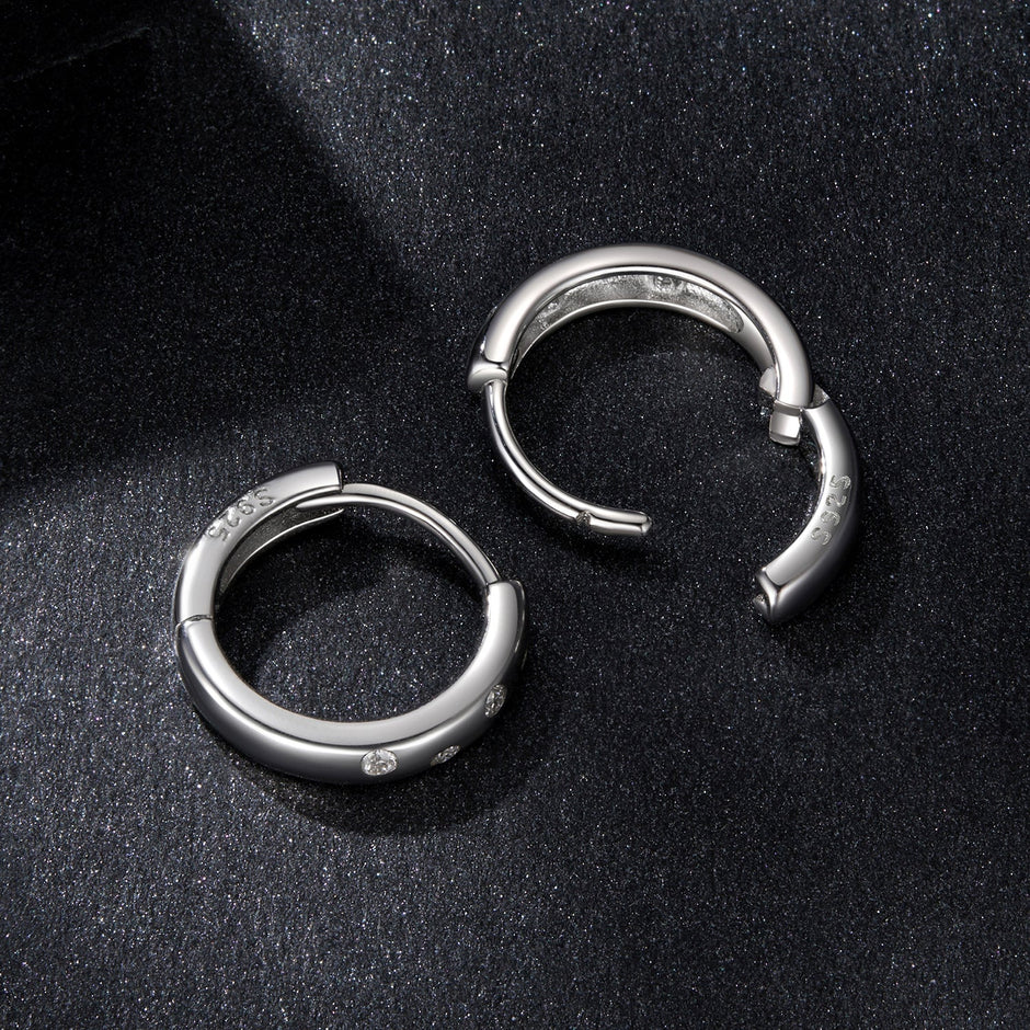 925 Sterling Silver Moissanite Earrings for Women - White Gold Plated
