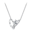 925 Sterling Silver White Gold Plated 40+5cm Necklace with Pavé CZ for Women