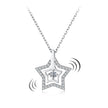925 Sterling Silver White Gold Plated Moissanite 40+5cm Necklace for Women
