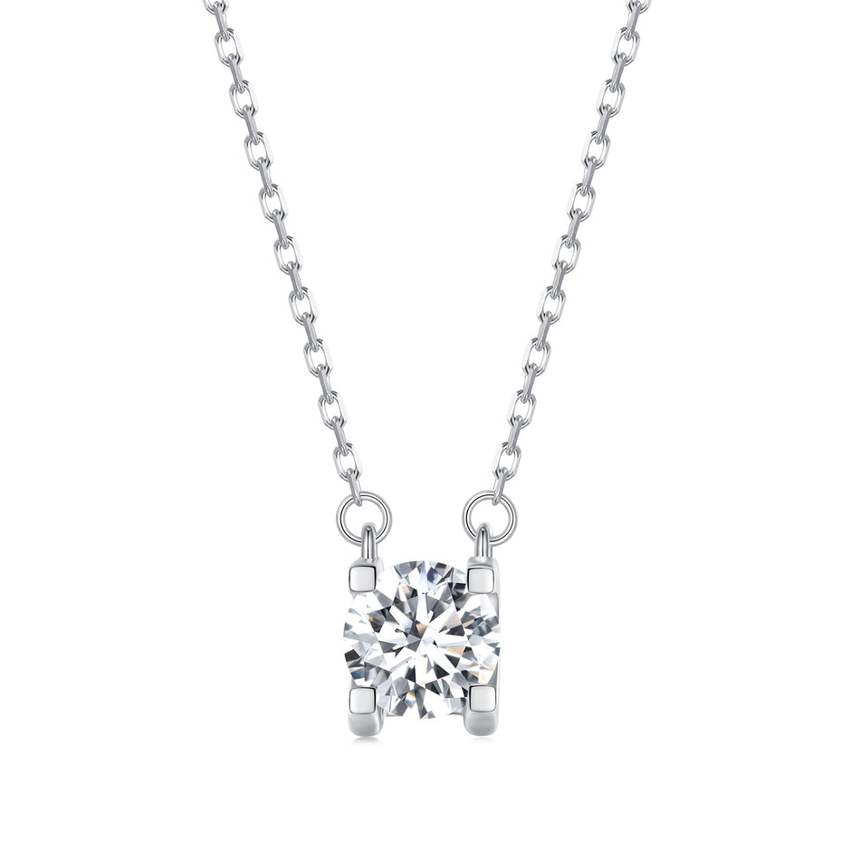 925 Sterling Silver 0.65 Carat Moissanite Necklace for Women