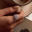 925 Sterling Silver Pavé Setting CZ & Synthetic Tourmaline Ring for Women