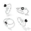 925 Sterling Silver Oxidized Pavé Setting CZ Ring