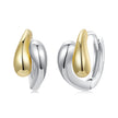 925 Sterling Silver & Plated Gold & Plated White Gold Earrings