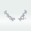 925 Sterling Silver Earrings - 1.4x0.5 cm - Platinum Plated for Women