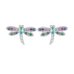 925 Sterling Silver Earrings with Pavé CZ and Transparent Glass