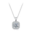 925 Sterling Silver Moissanite 1.4x1.0cm White Gold Plated Necklace 40+5cm for Women
