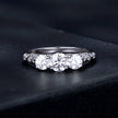 925 Sterling Silver Moissanite Pavé Setting Ring Size 6 for Women