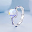 925 Sterling Silver Enamel 10x8mm CZ Ring Size 6 for Women
