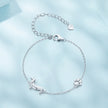 925 Sterling Silver Plated Platinum 150mm+60mm Bracelet for Women