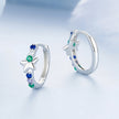 925 Sterling Silver Earrings with Pavé Setting CZ in White Gold for Women