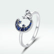 S925 Sterling Silver Oxidized Pavé Setting CZ Ring