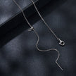 925 Sterling Silver + Moissanite Adjustable Necklace for Women - White Gold 0.5ct & 0.1ct