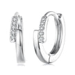 925 Sterling Silver Earrings with Pavé Setting CZ in White Gold for Women