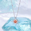 925 Sterling Silver Necklace with Natural Golden Sunstone, 40+5cm, Plated White Gold for Women