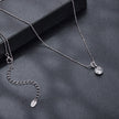 925 Sterling Silver Moissanite Necklace 40+5cm with White Gold Plating for Women