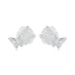 925 Sterling Silver White Gold Plated Resin Earrings 8x10mm for Women