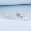 925 Sterling Silver White Gold Plated Pavé CZ Earrings