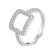 925 Sterling Silver White Gold Plated Size 6 Moissanite Ring for Women