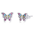 925 Sterling Silver Earrings with Pavé Setting CZ and Oxidized Silver
