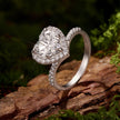 925 Sterling Silver White Gold Plated 2ct Moissanite Heart Ring Size 6 for Women
